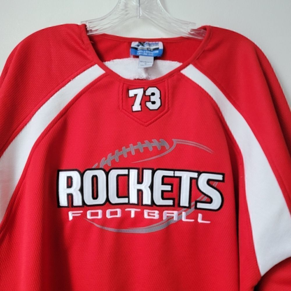 Rockets FOOTBALL High School Athletic Shirt Cardinals Football Red Size XL - Picture 4 of 6